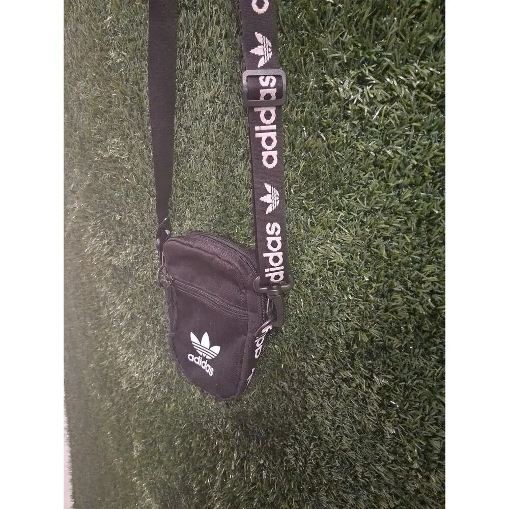 Adidas Originals Black Linear Core Festival Crossbody Bag One Size
